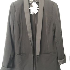 Nasty Gal Satin Trim Tuxedo Blazer